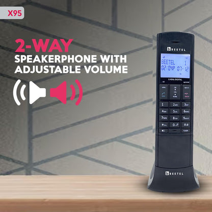 Beetel X95 | Designer 2.4 GHz Digital Cordless Phone with Caller ID and Speakerphone