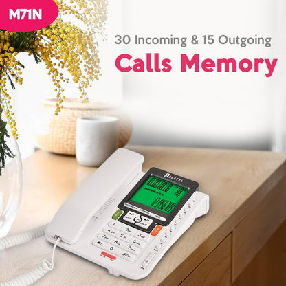 Beetel M71N | Caller ID Corded Telephone with Speakerphone - Desk / Wall mount