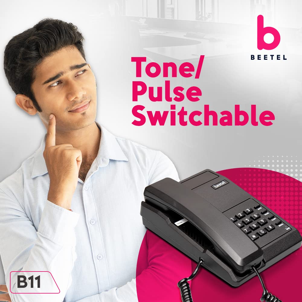 Beetel B11 | Basic Corded Telephone - Wall / Desk Mountable