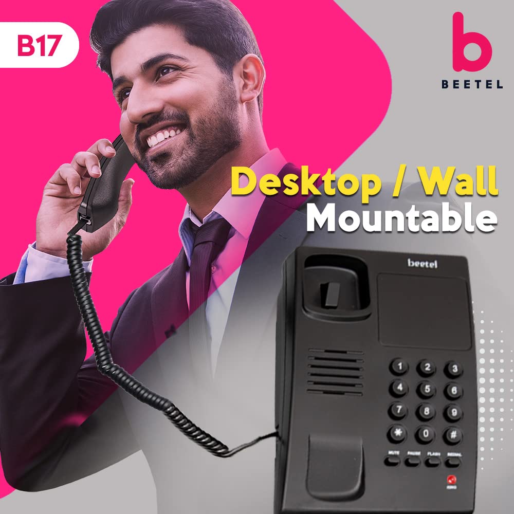 Beetel B17 | Basic Corded Telephone - Desk / Wall mount