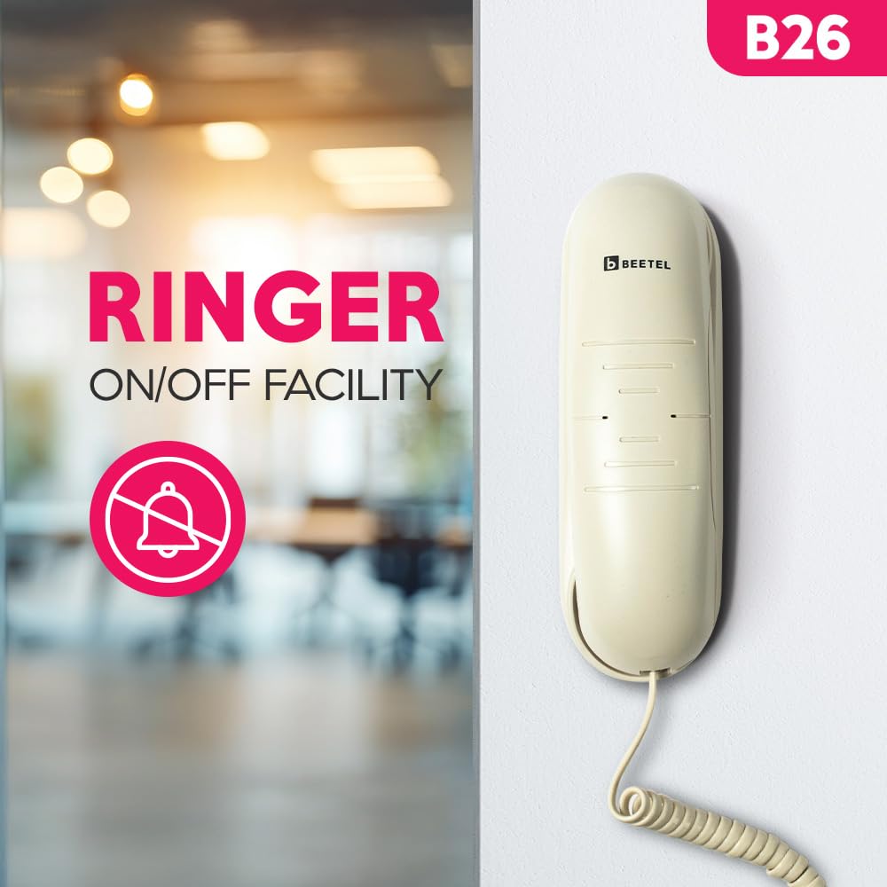 Beetel B26 | Basic Corded Telephone - Desk / Wall mount