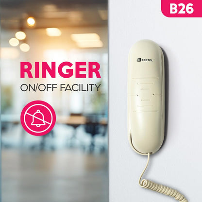 Beetel B26 | Basic Corded Telephone - Desk / Wall mount
