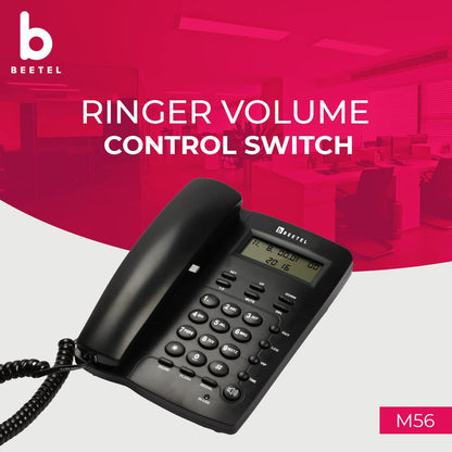 Beetel M56 | Caller ID Corded Telephone with Speakerphone - Desk / Wall mount