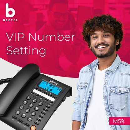Beetel M59 | Caller ID Corded Telephone with Speakerphone - Desk / Wall mount
