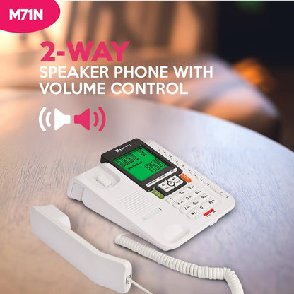 Beetel M71N | Caller ID Corded Telephone with Speakerphone - Desk / Wall mount