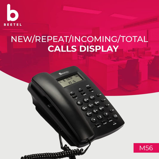 Beetel M56 | Caller ID Corded Telephone with Speakerphone - Desk / Wall mount