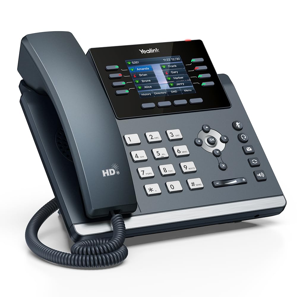 Yealink SIP-T44U IP Phone | 12-Line, Dual USB, Gigabit, PoE, Color Display