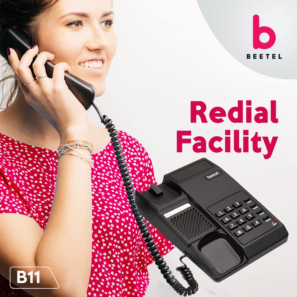Beetel B11 | Basic Corded Telephone - Wall / Desk Mountable