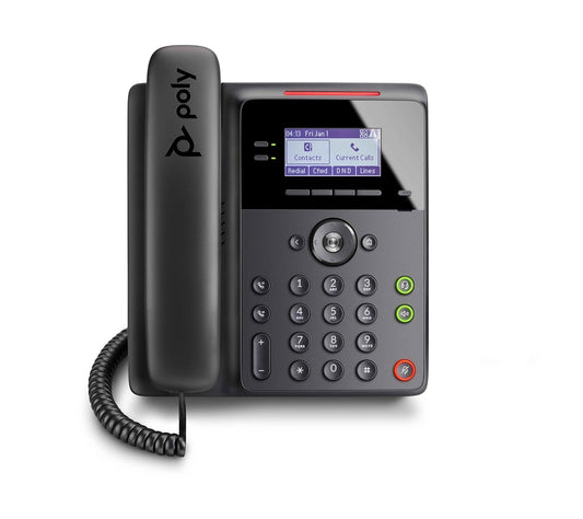 Poly Edge B20 IP Desk Phone, PoE (Polycom), Open SIP, Connect to 8 Lines, Contacts, Acoustic Fence Technology, RJ9 and 3.5mm Headset Ports