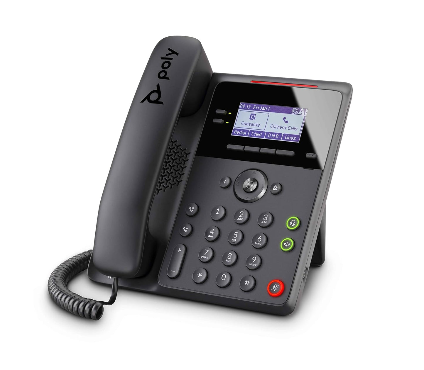 Poly Edge B20 IP Desk Phone, PoE (Polycom), Open SIP, Connect to 8 Lines, Contacts, Acoustic Fence Technology, RJ9 and 3.5mm Headset Ports
