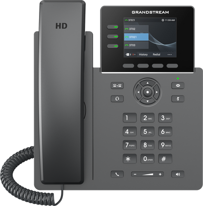 Grandstream GRP2611G IP Phone | 3-Line HD SIP Phone with Gigabit & PoE