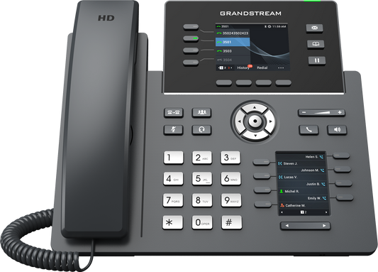 Grandstream GRP2614 IP Phone | 4-Line HD SIP Phone with Dual LCD, Wi-Fi 6, Bluetooth & PoE