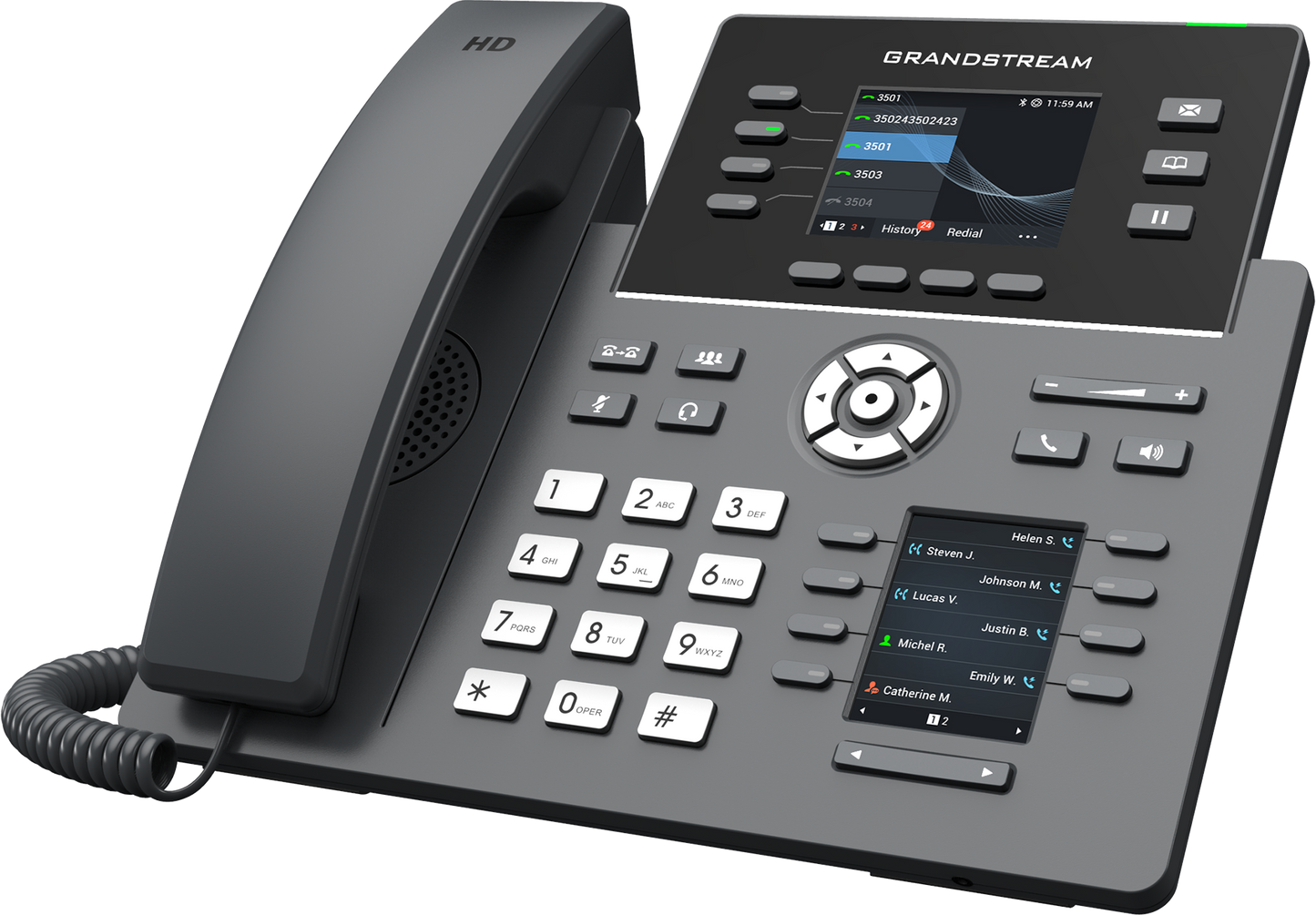 Grandstream GRP2614 IP Phone | 4-Line HD SIP Phone with Dual LCD, Wi-Fi 6, Bluetooth & PoE