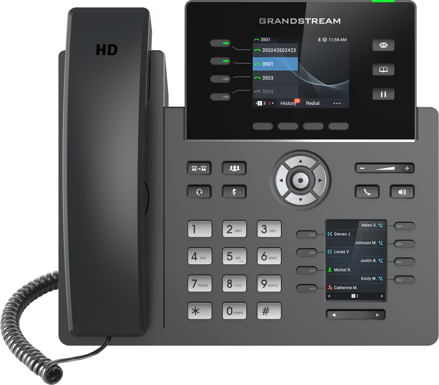 Grandstream GRP2614 IP Phone | 4-Line HD SIP Phone with Dual LCD, Wi-Fi 6, Bluetooth & PoE
