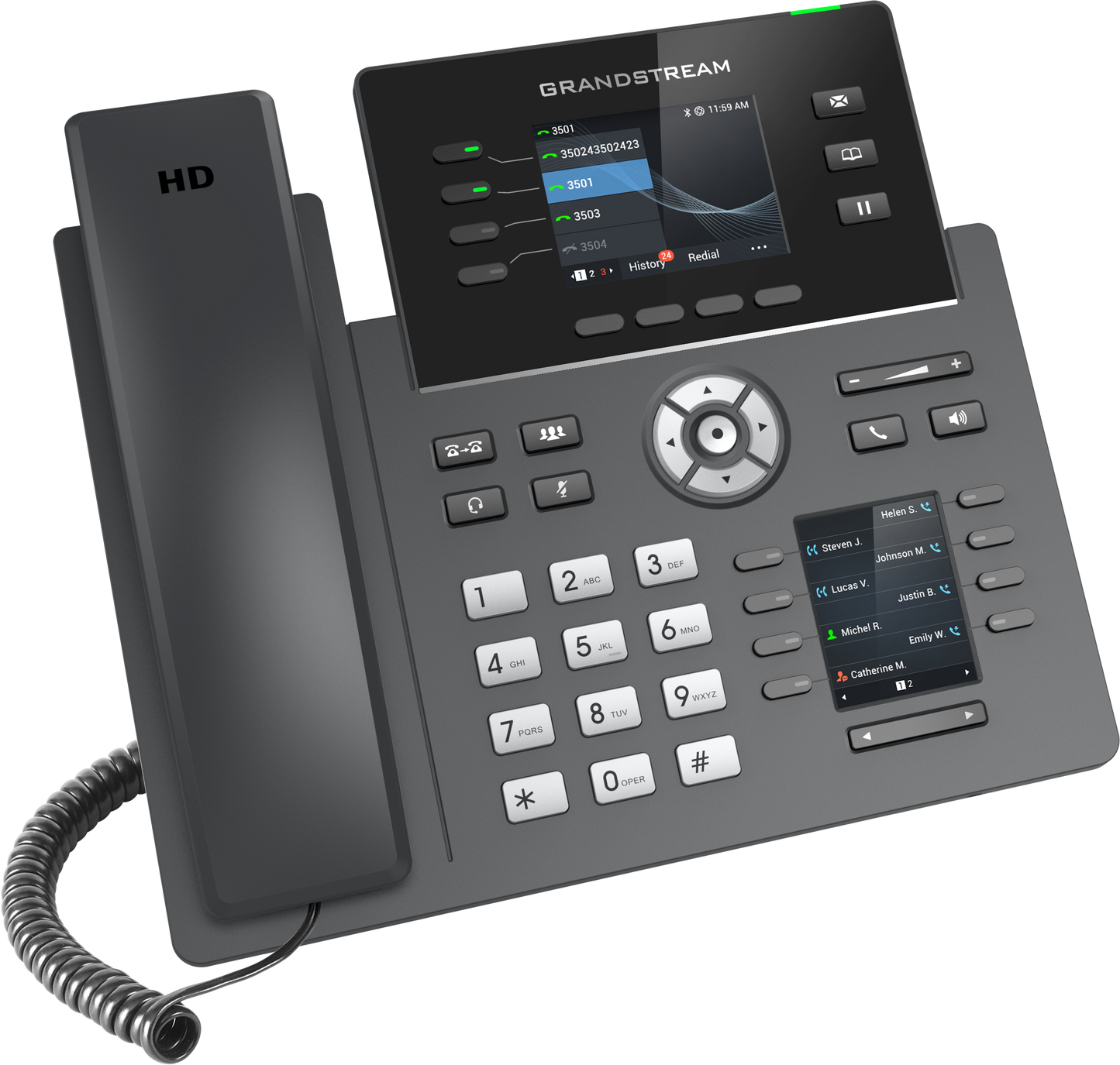 Grandstream GRP2614 IP Phone | 4-Line HD SIP Phone with Dual LCD, Wi-Fi 6, Bluetooth & PoE