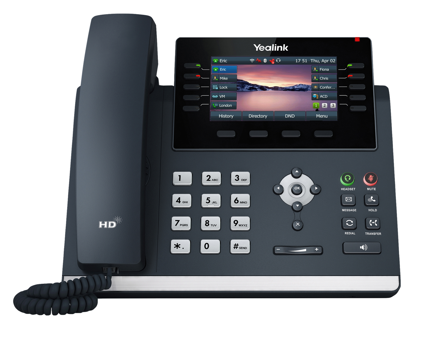 Yealink SIP-T46U | 16-Line Gigabit IP Phone with 4.3″ Color Display & Dual USB