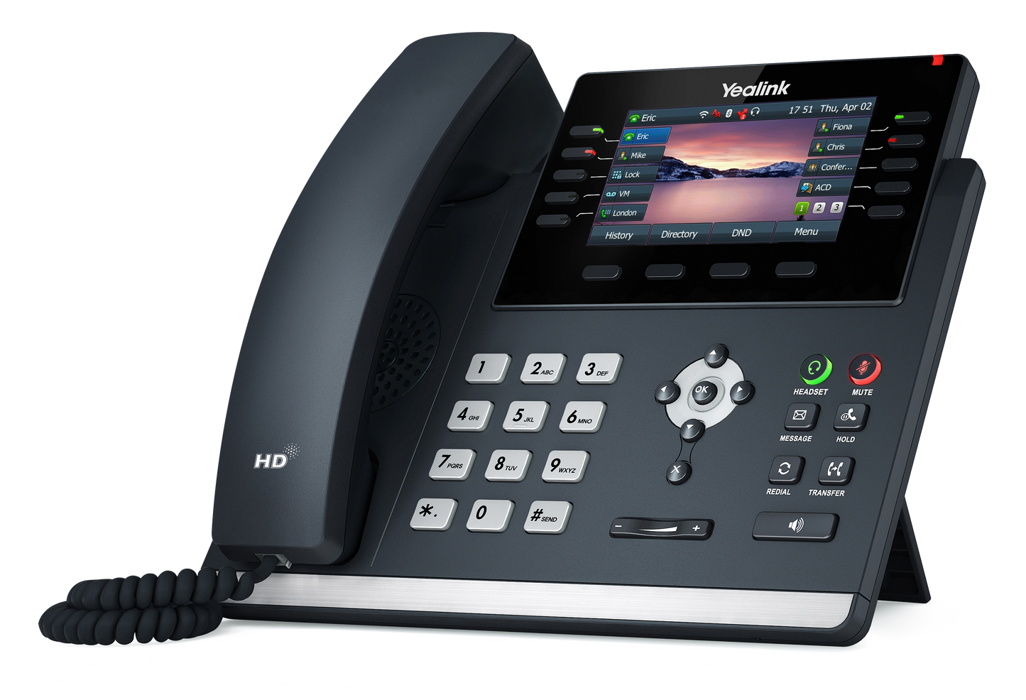 Yealink SIP-T46U | 16-Line Gigabit IP Phone with 4.3″ Color Display & Dual USB