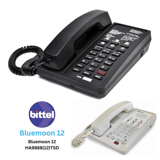 Bittel Bluemoon 12 HA9888(12)TSD Corded Telephone | Hospitality (Hearing Aid Compatible) Guestroom Phone